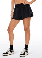 Feathery-Fit Soft 2 in 1  Flowy Shorts 3''