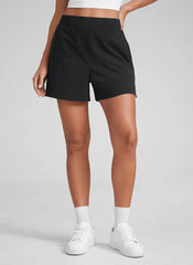 Linerless High Rise V Slit Pocket Shorts 4"