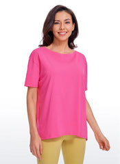 Pima Cotton Boat Neck Short Sleeve