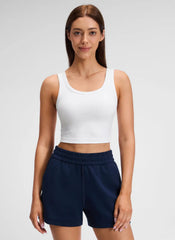 Ribbed U Neck Built in Bra Tank