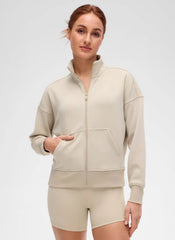 SoftAura High Mock Neck Full Zip Jacket