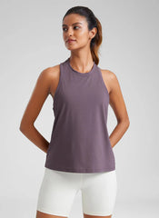 Pima Cotton Racerback High Neck Tank
