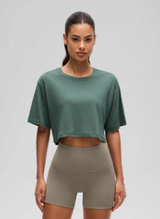 Pima Cotton Cropped Short Sleeve