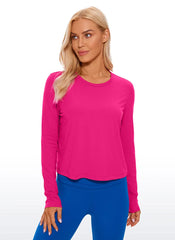 Pima Cotton Cropped Classic Fit Long Sleeve