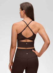 Butterluxe Twist Cross Back Built in Bra Tank