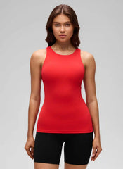 Butterluxe Hip Length Built-in Bra Tanks High Neck