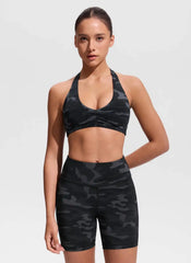 Ruched Front Halter Bikini Top