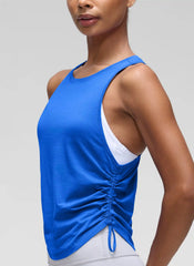 Pima Cotton Racerback Ruched Side Tank