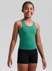 Butterluxe Girls Waist-Length Crewneck Tank Racerback