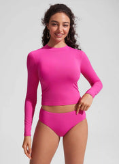 UPF 50+ Cropped Rashguard Swimsuit Top