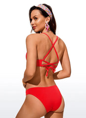 Sunshine Lace Up Strappy Bikini Top