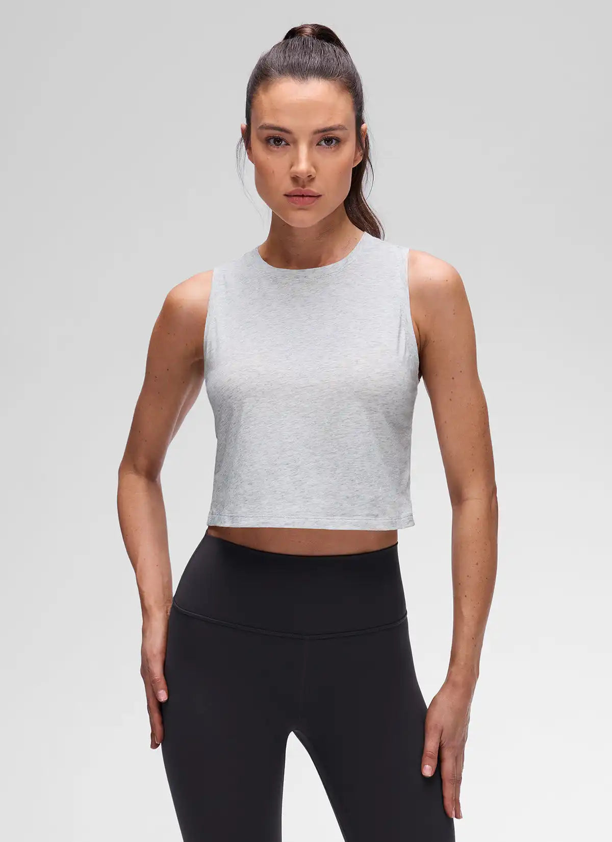 Pima Cotton Crewneck Crop Tank