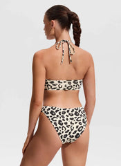 Halter Crewneck Self Tie Bikini Top