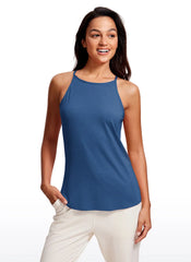 Hip Length High Neck Halter Tank