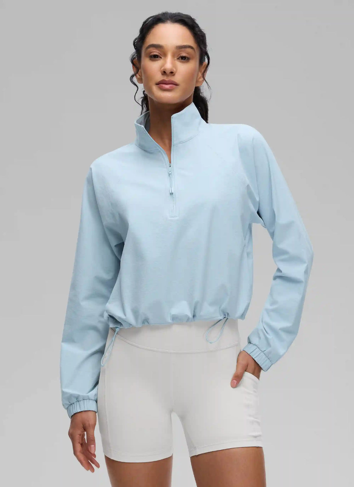 Half Zip Lightweight Pocket Long Sleeve