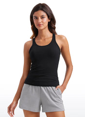 Ribbed Waist Length Modal Racerback Tank