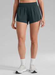 Feathery-Fit Soft High Waisted Split Lined Shorts 3''
