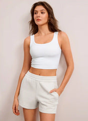 SoftAura Drawstring Pocket Sweat Shorts 4”