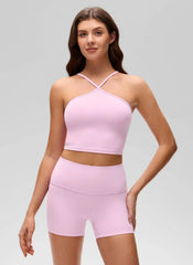 Butterluxe Cross Halter Built in Bra Tank