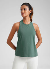 Pima Cotton Racerback High Neck Tank