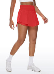 Feathery-Fit Soft 2 in 1 Zip Pocket Shorts