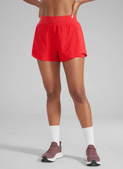 Feathery-Fit Soft 2 in 1 Zip Pocket Shorts 3"