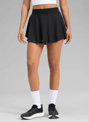 Feathery-Fit Drapey Side Slit Flowy Skirt 14''