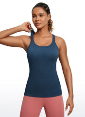 Seamless Racerback Ribbed Hip Length Tank