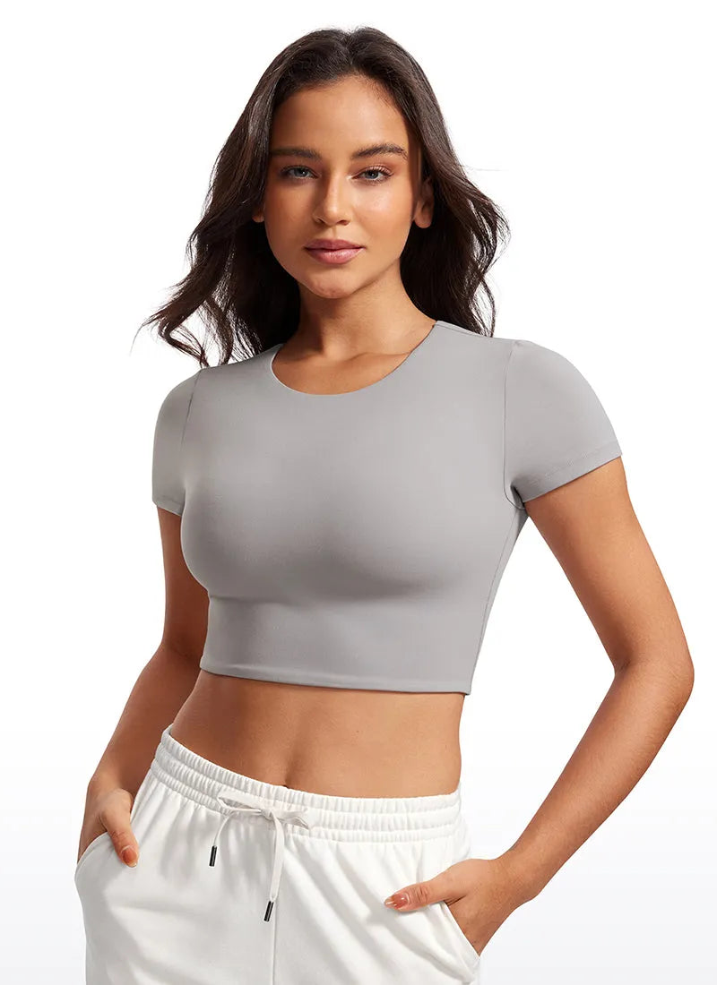 Butterluxe Double Lined Cropped Short Sleeve
