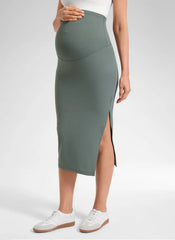 Butterluxe Maternity Midi Slit Skirt