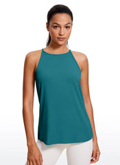 Hip Length High Neck Halter Tank