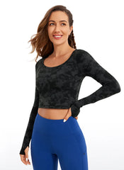 Butterluxe Scoop Neck Cropped Long Sleeve