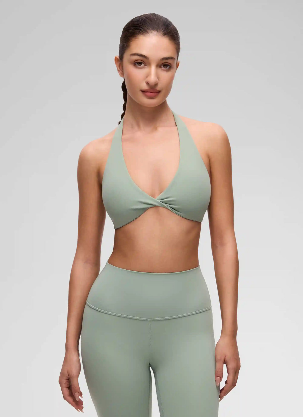 Butterluxe Double Lined Twist Halter Sports Bra