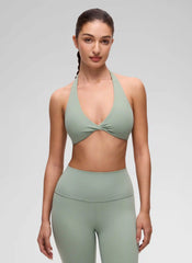 Butterluxe Double Lined Twist Halter Sports Bra