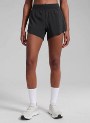Feathery-Fit Soft Mid Rise Split Lined Shorts 4''