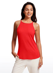 Hip Length High Neck Halter Tank