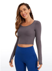 Butterluxe Scoop Neck Cropped Long Sleeve