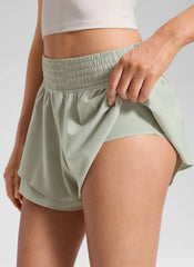 Feathery-Fit Drapey Flowy Shorts 2.5"