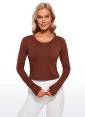 Brushed Thumbhole Cropped Long Sleeve