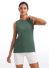 Pima Cotton Hip Length High Neck Tank