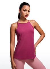 Hip Length High Neck Halter Tank