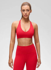 Butterluxe V Neck Twist Cross Back Sports Bra