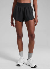 Feathery-Fit Soft High Waisted Split Lined Shorts 3''