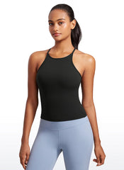 Butterluxe Built in Bra Halter Y Back Tank
