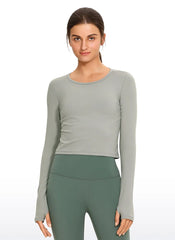 Brushed Thumbhole Cropped Long Sleeve