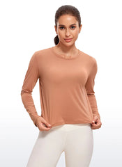 Pima Cotton Cropped Classic Fit Long Sleeve