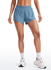 Feathery-Fit Soft Low Waisted V Split Mesh Lined Shorts 2.5''