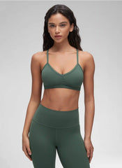 Butterluxe Sports Ruched V Neck Bra