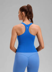 Seamless Racerback Built in Bra Ribbed Tank