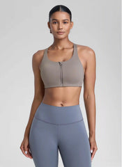 Zip Front High Impact Sports Bra